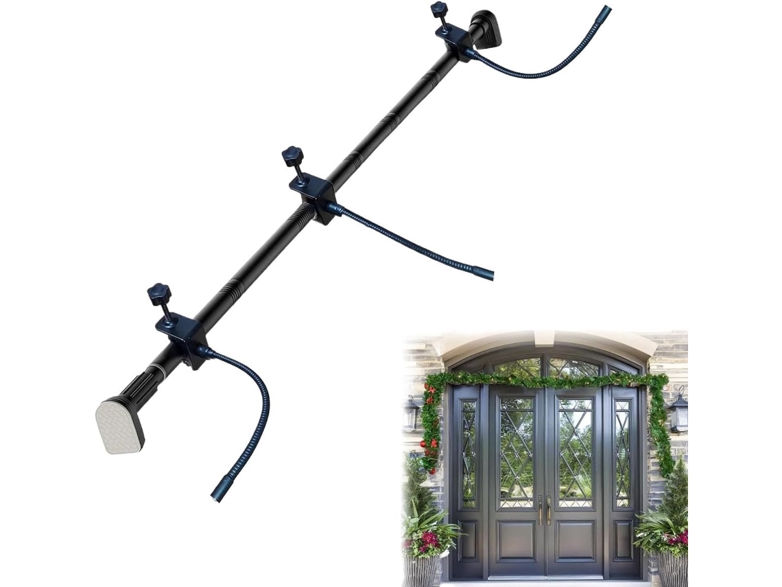 Suporte Ajustável para Guirlandas em Portas Externas, Sem Necessidade de Furar, para Guirlandas e Cordões de Luzes, Tamanho M: 150, 170 Cm BRILVIBERA