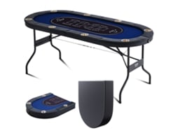 Tabela de Poker Oval Dobrável de VEVOR 183Cm 8 Jogadores 21:00 Texas