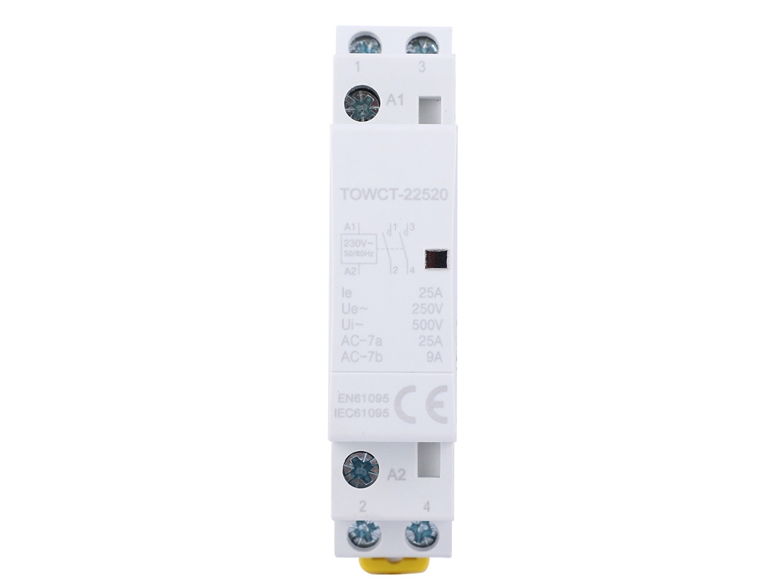Contacto Ac 2p 230/240v 25a para Hogar Din Rail 2no Contactor Modular