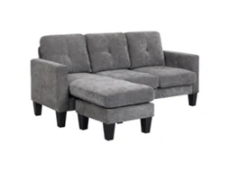Sofá Em Forma De L Poliéster Cor Cinza Escuro/cinza De Carvão 186x130x84 Cm Homcom