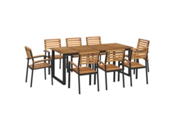 Maison Exclusive - Conj. Jantar P/ Jardim 9 Pcs Madeira De Acácia Maciça E Metal