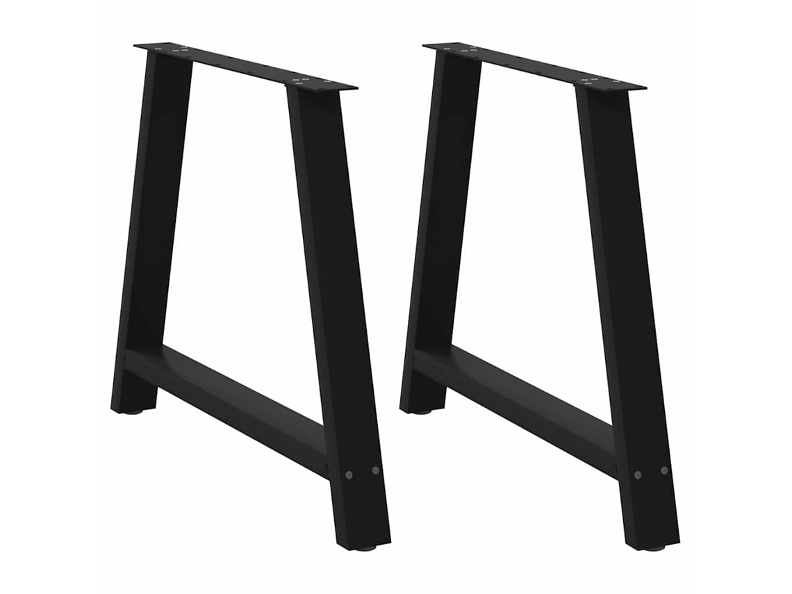 Vidaxl Pés Para Mesa De Jantar Em Formato A, 2 Peças, Preto, 100x(72-73) Cm, Aço