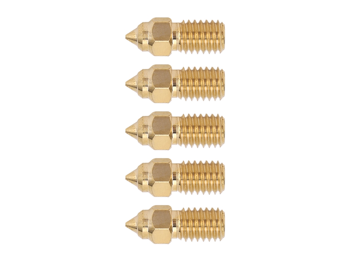 5 Peças De Bico De Extrusor De Bronze M6 Para Impressora 3d End 5 S1 End 7 1.75mm 0.8mm/0.03in