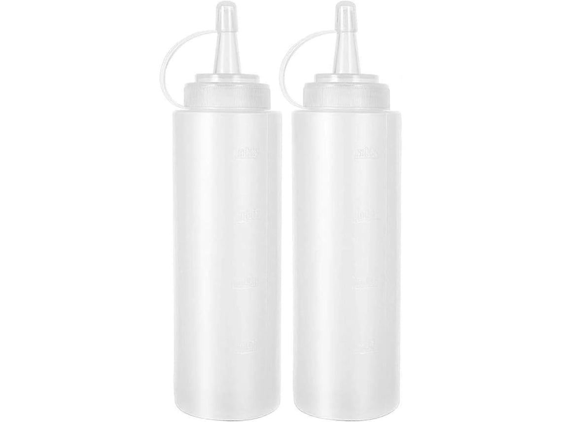 Conjunto De 2 Frascos De Plástico Sem Bpa Para Molhos, À Prova De Vazamentos, Reutilizáveis, Fáceis De Apertar, Ideais Para E Óleos, 250 Ml