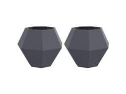 Conjunto 2 Vaso De Exterior Vidaxl Antracite Aço (75 X 75 X 60 Cm)