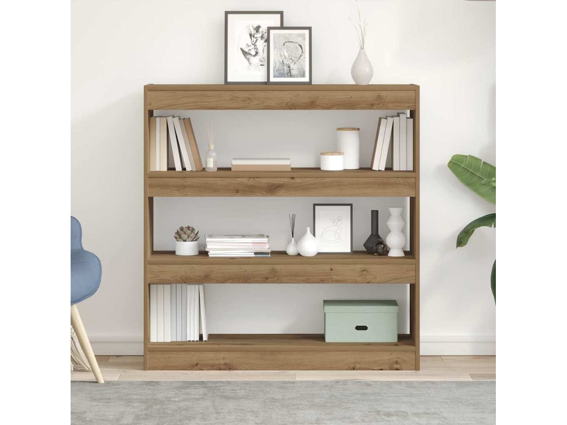 Vidaxl Gabinete De Livros 3 Níveis 100 X 30 X 103 Cm