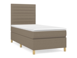 Cama Box Spring VIDAXL (Cinzento - Tecido - 203 x 100 x 128 cm)
