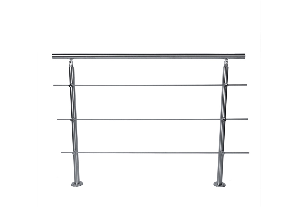 Escada de aço inoxidável para corredor (especificações 80x102,5cm, design com três barras horizontais)