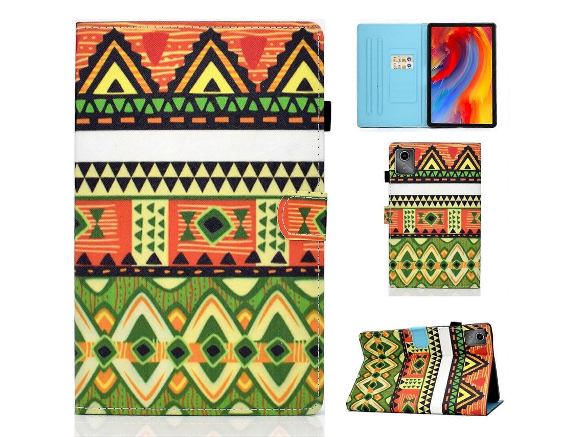 Capa De Couro Para Tablet Lenovo Tab M11 / Xiaoxin Pad 11 2024 Com Compartimento Para Caneta De Costura E Desenho Colorido.
