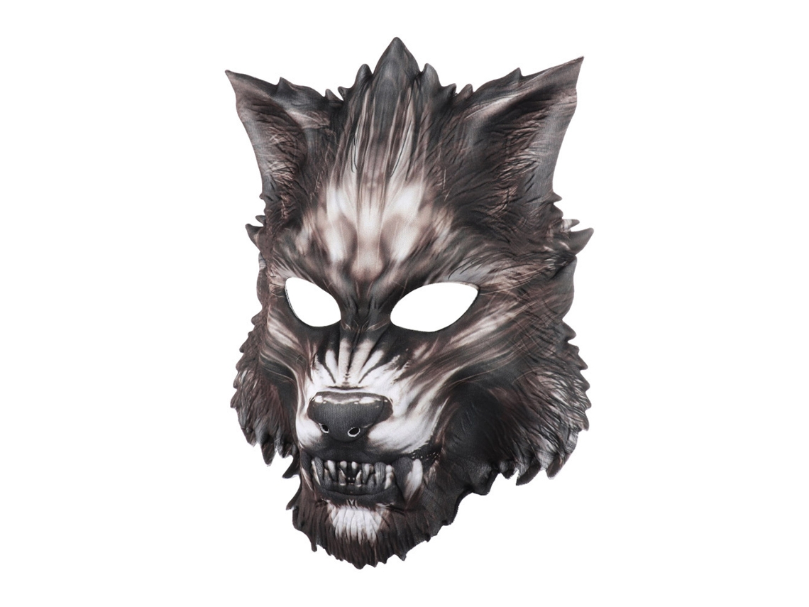 Máscara De Lobo Meia Face Para Festa Halloween