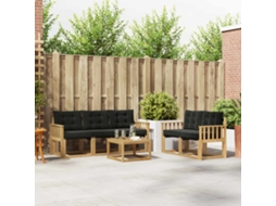 Vidaxl Conjunto De Sofás Para Exterior 6 Pcs Branco E Preto