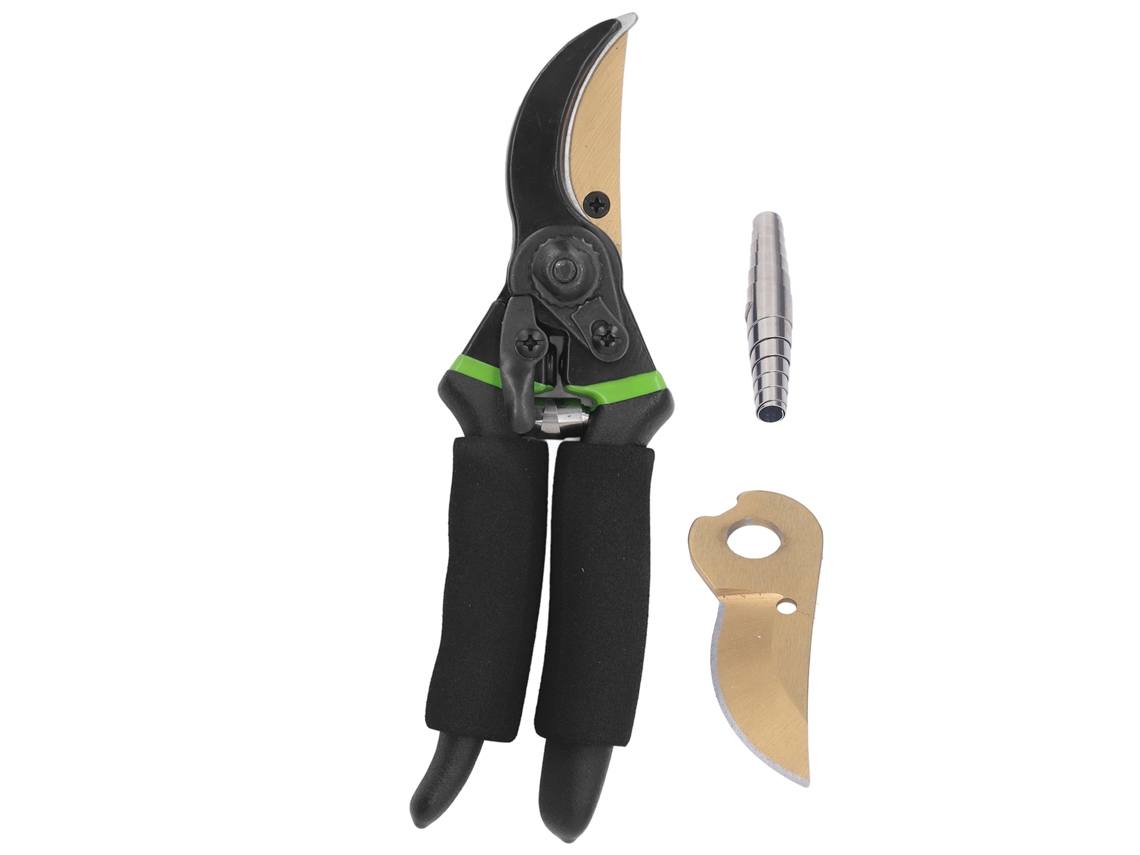 Tesoura De Poda Profissional Jardim Bypass Ti 8.6in Com Capa Lâmina Mola Verde
