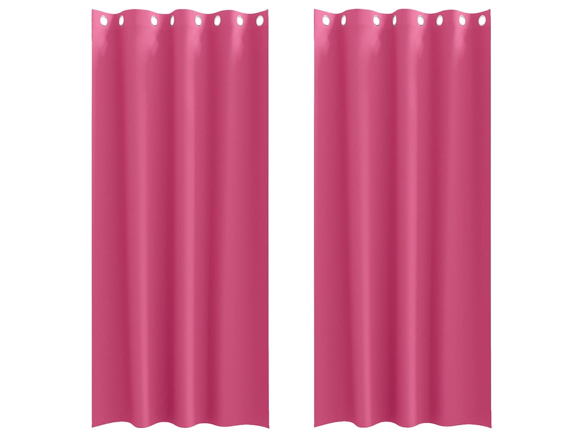 Maison Exclusive - Cortinas Blackout Com Argolas 2 Pcs Rosa Brilhante 260 X 140 Cm
