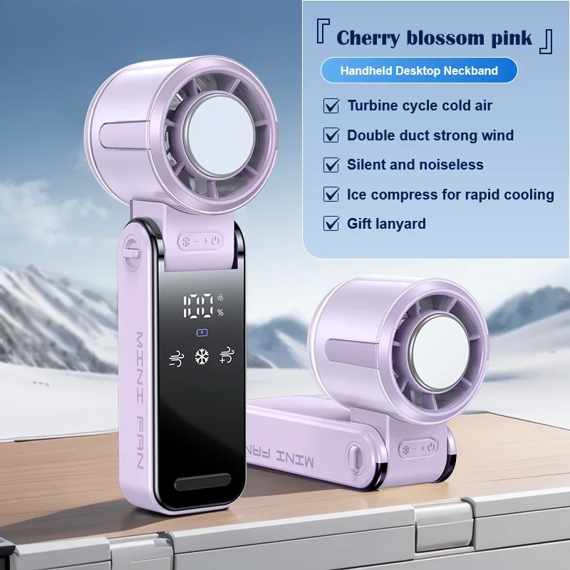 (rosa, 6,3 Polegadas) Novo Ventilador Portátil Dobrável Tec De 29.000 Rpm Com Tecnologia De Resfriamento Supercondutora.