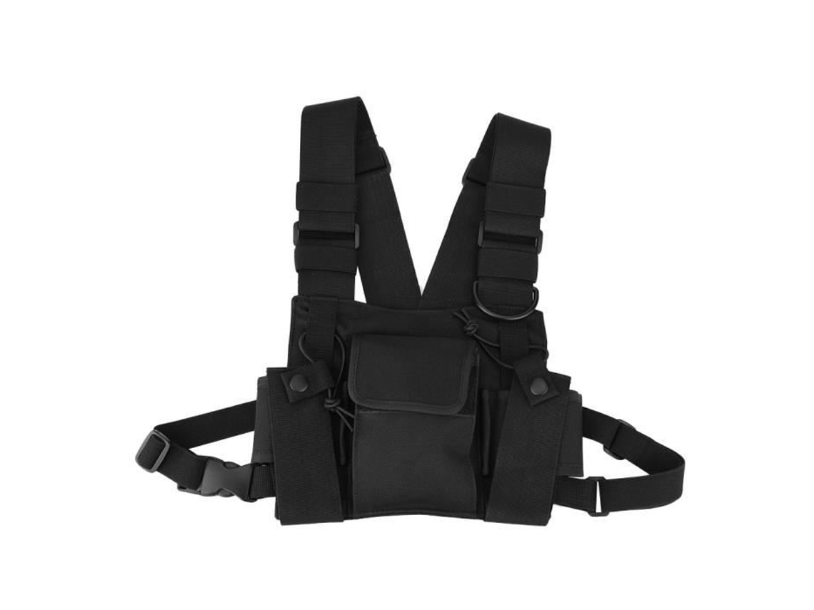 Bolso de Peito de Náilon Bolsos de Arnês Walkie Bolso Ajustável Universal Forte e Durável para Mãos Livres para Polícia O HURRISE