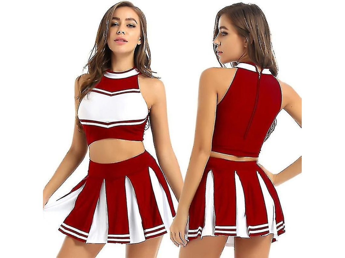Traje de Líder de Torcida Fasst para Mulher com Top Bustier e Saia Plissada S/MARCA
