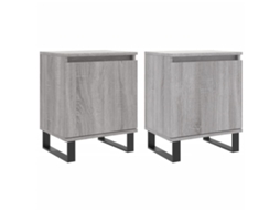 Bedside Cabinet, Bedside Cabinets Vidaxl Cinzeto Madeira Processada (n/a)