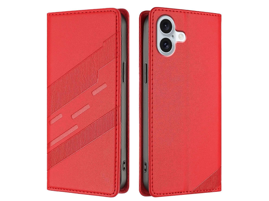 Capa De Couro Com Suporte E Estampa Estilo Punk Para Iphone 16 Plus
