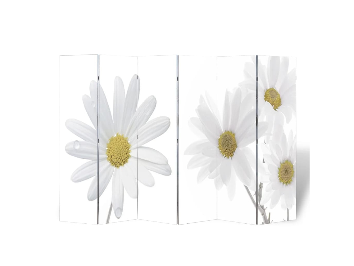 Vidaxl Biombo Dobrável Com Estampa De Flores 217x170 Cm