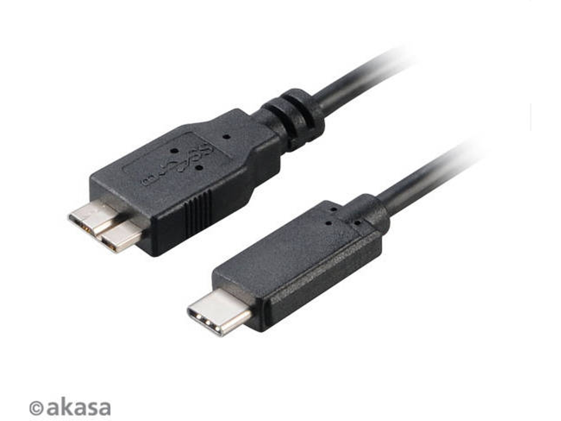 Cabo de Dados AKASA (USB-C - Micro USB B - 1 m - Preto)