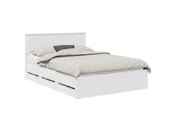 Estrutura de Cama Branco 140 X 190 cm Madeira de Engenharia