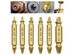 Kit com 6 extratores de parafusos danificados AQUAFORGE