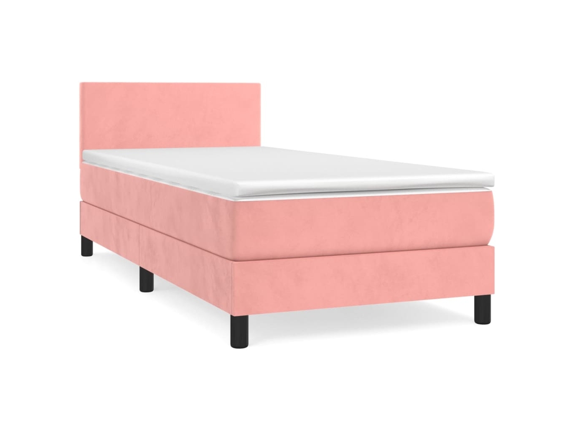 Cama com Molas/colchão 80x200 Cm Veludo Rosa MAISON EXCLUSIVE