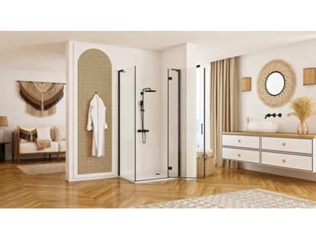 Divisória De Chuveiro Rea Hugo 100x80 Black