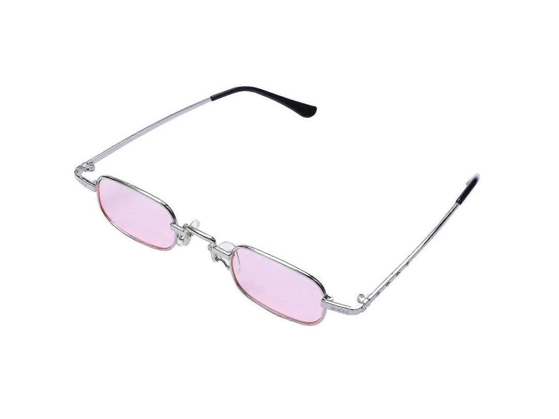 2026 gafas de Sol Cuadradas Claras Retro Punk para Mujer Con Marco Metal Rosa Y Plata Uv400