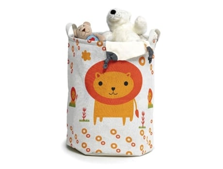Cesto De Brinquedos E Roupa Domopak Living Leão Multicolorido 35cm X 45cm Criança