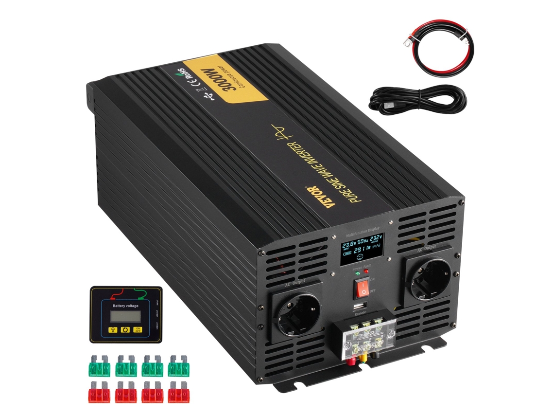 Pure Sine Wave Power Inverter Inversor de Corrente 3000W VEVOR