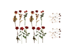12 Folhas De Adesivos De Rosas Vermelhas Com Folhas Verdes Para Scrapbooking E Decoração