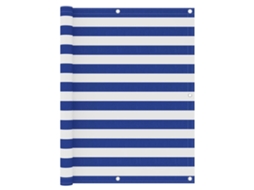 Vidaxl Tela De Varanda 120x400 Cm Tecido Oxford Branco E Azul