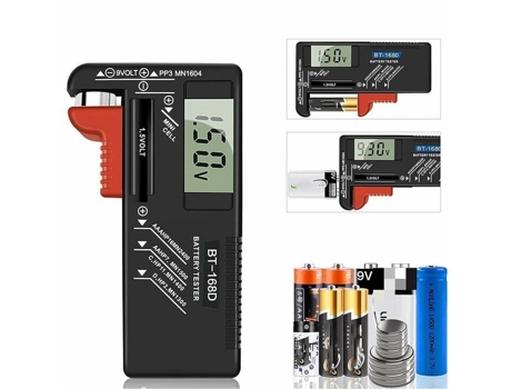 Testador De Pilhas Digital, Testador De Pilhas Universal, Testador De Pilhas, Para Pilhas Aa, Aaa, C, D, Pp3, 9 V, 1,5 V, Botões Fonc Riceel
