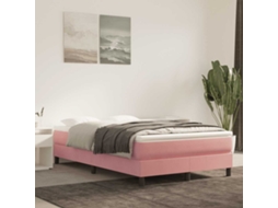 Vidaxl Colchão De Molas Ensacadas Firmeza Média 120x210x20 Cm Veludo Rosa