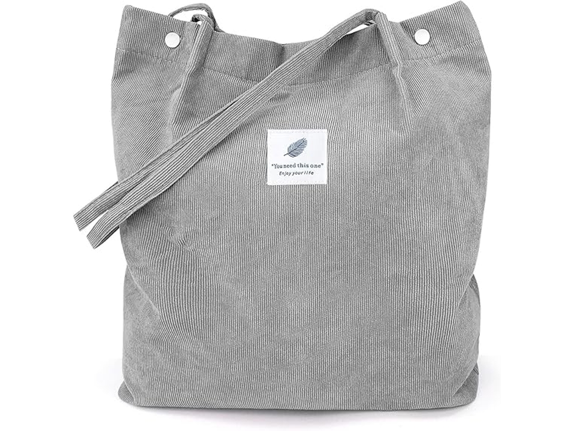 Bolsa feminina em bombazine, grande capacidade, reutilizável, com bolsa interna, bolsa de ombro para secadora de roupas.