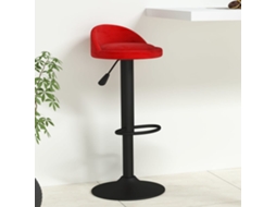Vidaxl Banco De Bar Veludo Vermelho Tinto