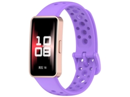 Bracelete para Huawei Band 10 / 9 / 8 Silicone Respirável estilo Hole Roxa XIAOMOYU