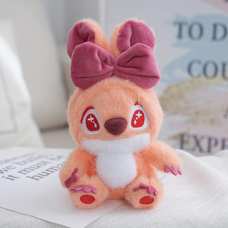 Chaveiro De Pelúcia Do Stitch (marrom) Com Laço Para Bolsa