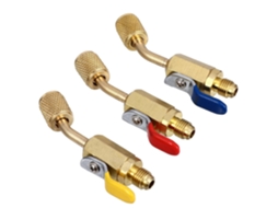 Conjunto De 3 Peças De Válvula De Corte Manual De Cotovelo Compacta De Cobre De 45° Para