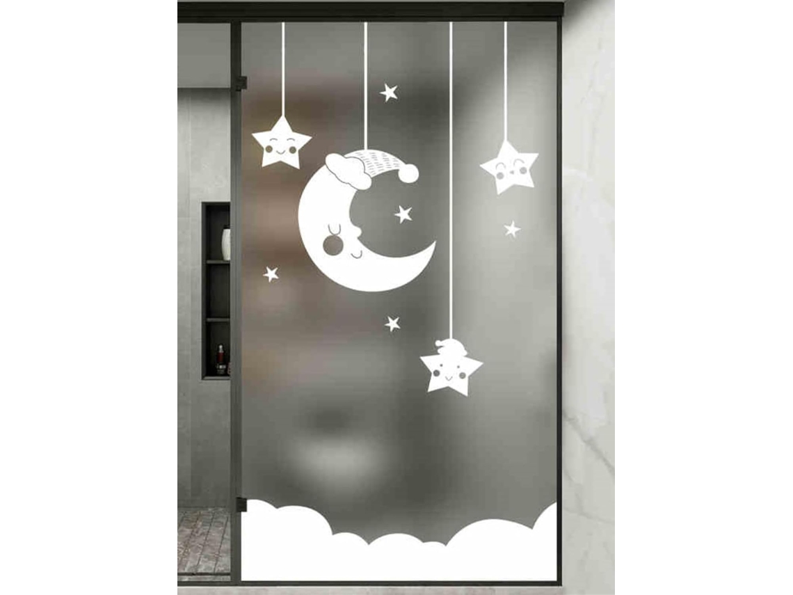 Resistente Película Privacidade Janelas Lua Estrelas Brancas, Anti espionagem, Eletrostática Banheiro, Cozi...