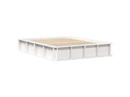 Conjunto 1 Estrutura Da Cama Vidaxl Branco Madeira De Pinho Maciça (140 X 190 Cm)