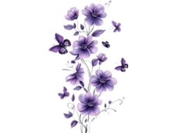 Adesivos De Parede Com Flores Roxas, 1 Unidade, Para Decoração De Quarto, Sala De Estar E Casa. Autoadesivos.