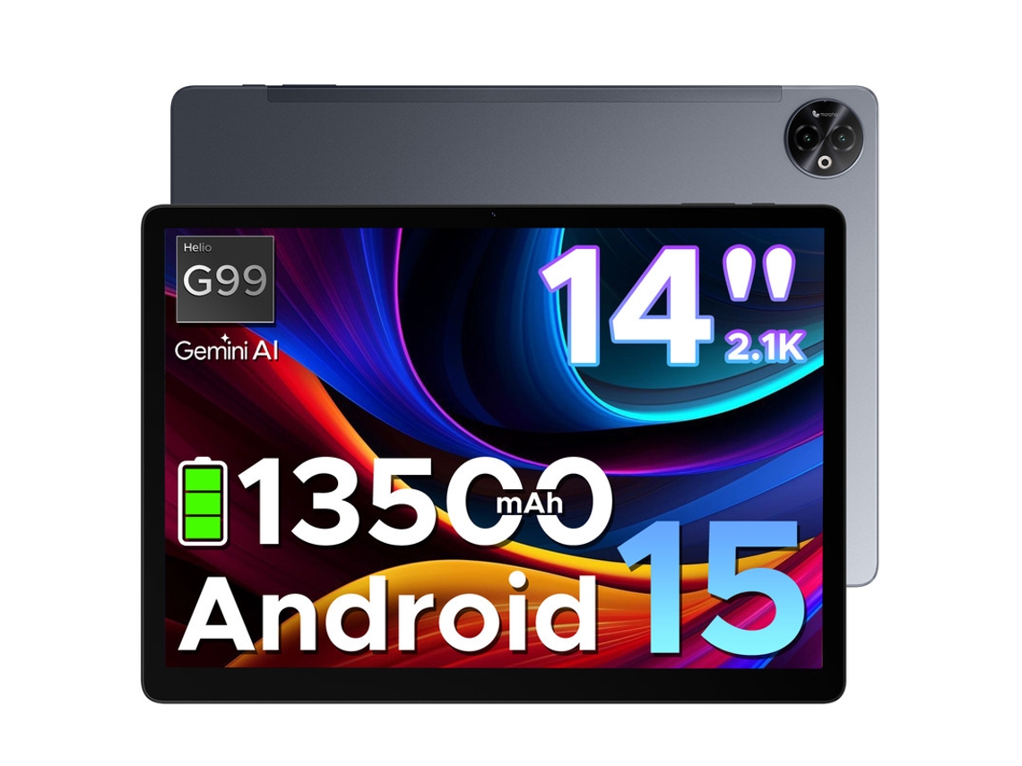 Tablet Doogee Tab E3 Max 14 polegadas Android 15/32gb Ram 256gb Rom, gps 13500mah 4g LTE