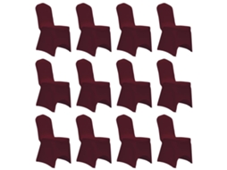 Vidaxl Capa Para Cadeira Elástica 12 Pcs Bordô
