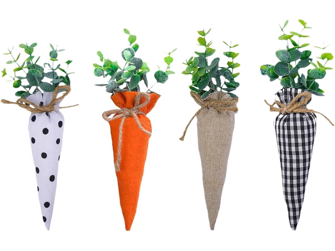Decorações De Páscoa Em Formato De Cenoura, Conjunto De 4 Peças Para Decoração Festiva |