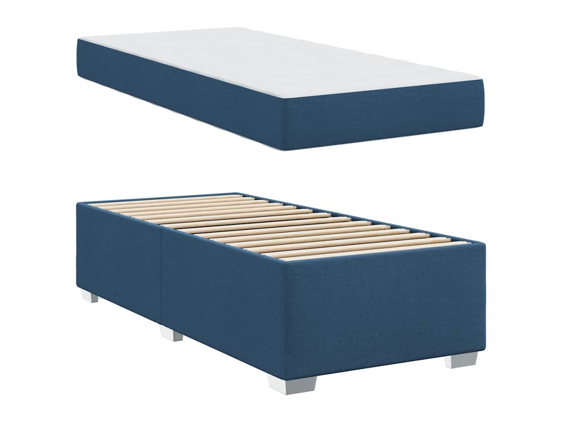 Conjunto 1 Estrutura Da Cama Vidaxl Azul Tecido (80 X 200 Cm)