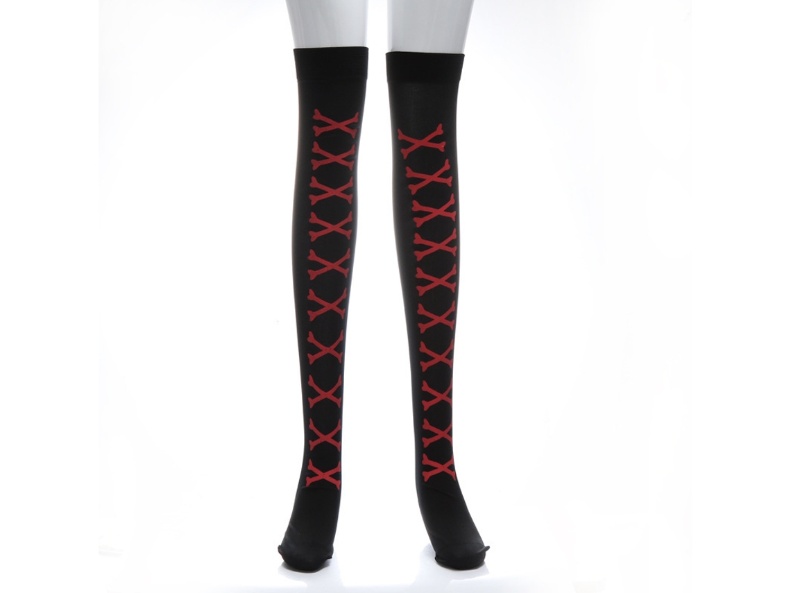 Lurelia Meias Halloween Disfarce Meia Calça Festa Red Wishbone Tamanho Único