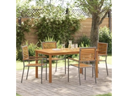 Vidaxl Conjunto De Jantar Para Jardim 5 Unid. Cinzeto