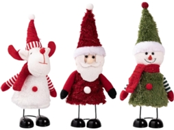 Decora Es Telesc Picas de Natal com Papai Noel Boneco Neve e Alce para Festas o Mesa Prateleira Lareira Balc Estante VAYOTOY